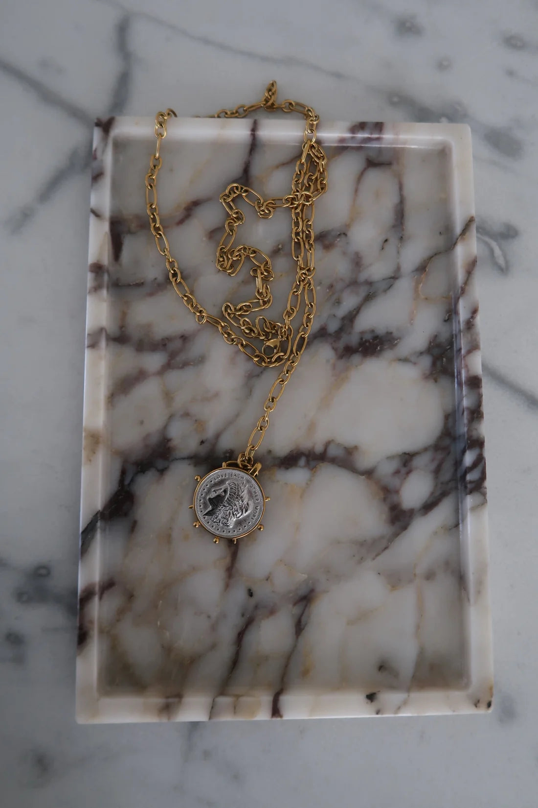 Two Toned Wrap Around Coin Necklace