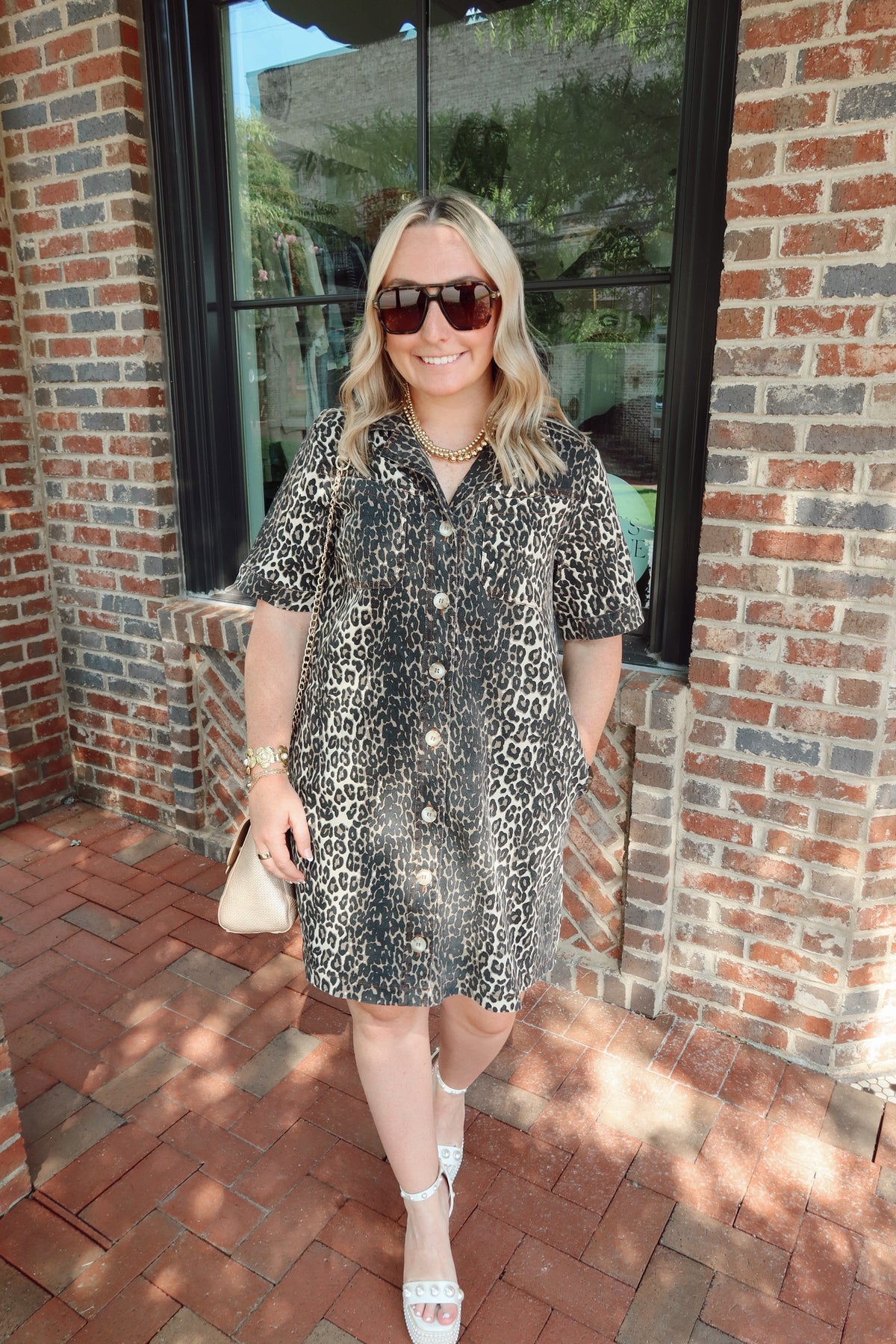 Leopard Short Sleeve Mini Dress