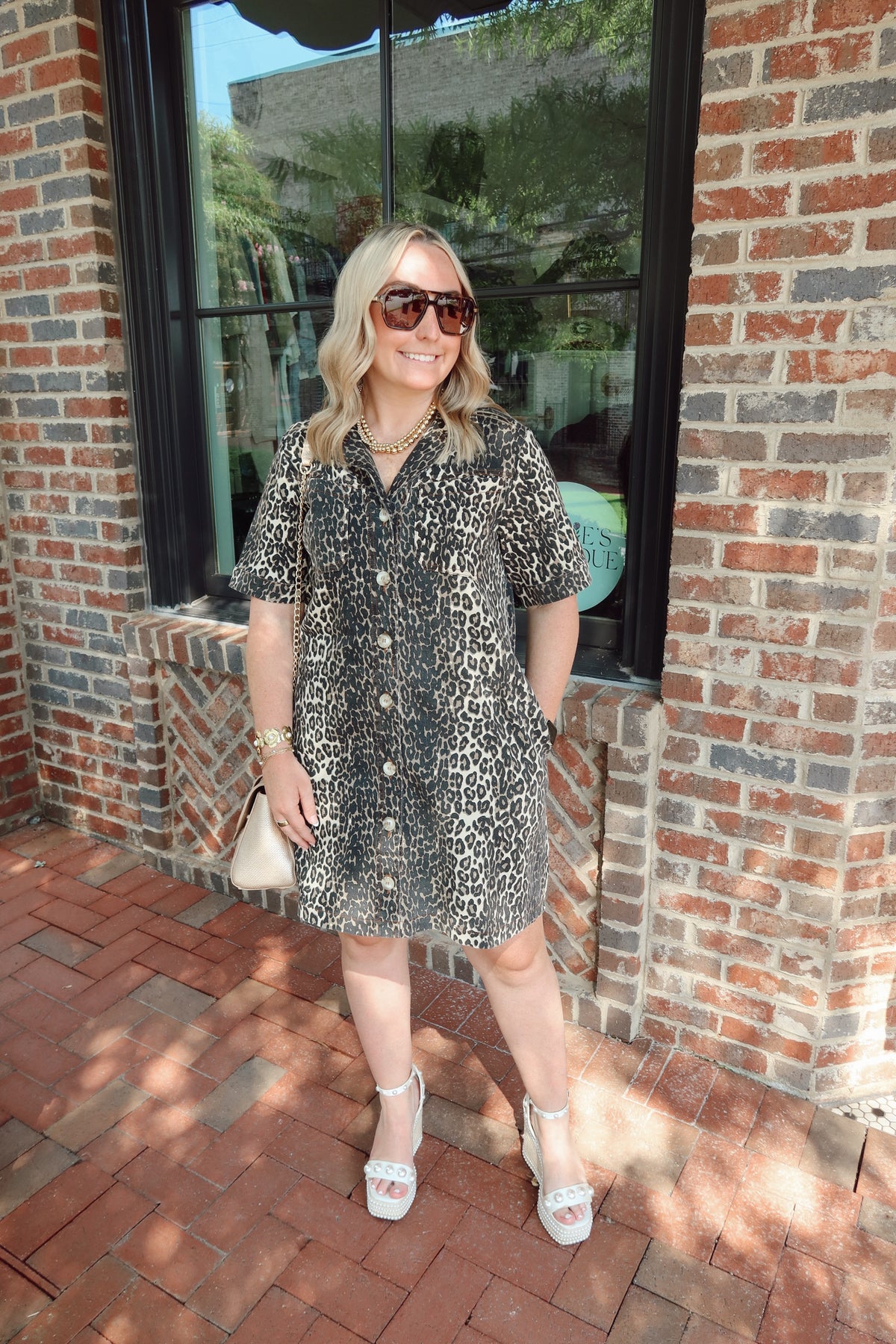Leopard Short Sleeve Mini Dress