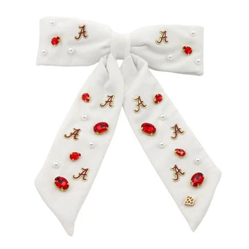 White Alabama Bow Barrette