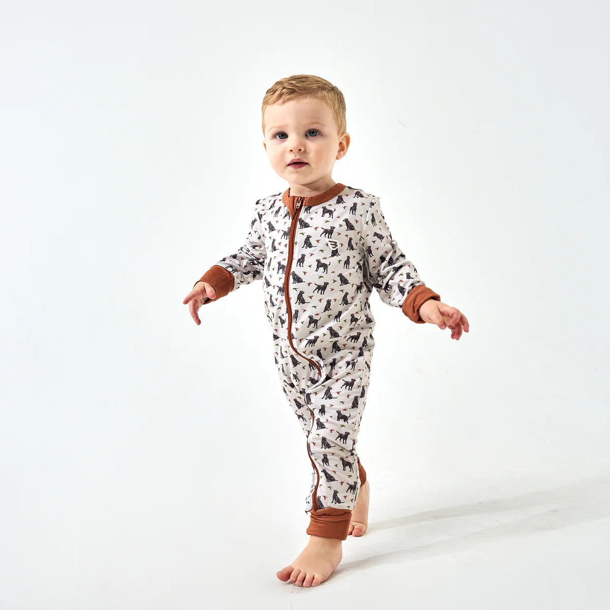 Burlebo Baby Zip Up | Ducks & Dogs