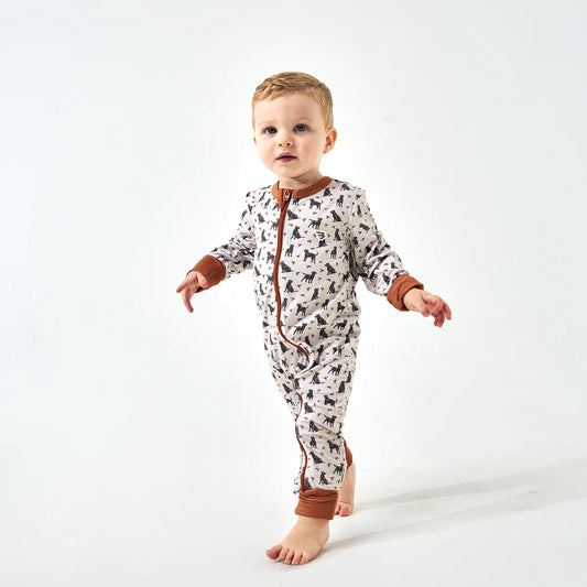 Burlebo Baby Zip Up | Ducks & Dogs