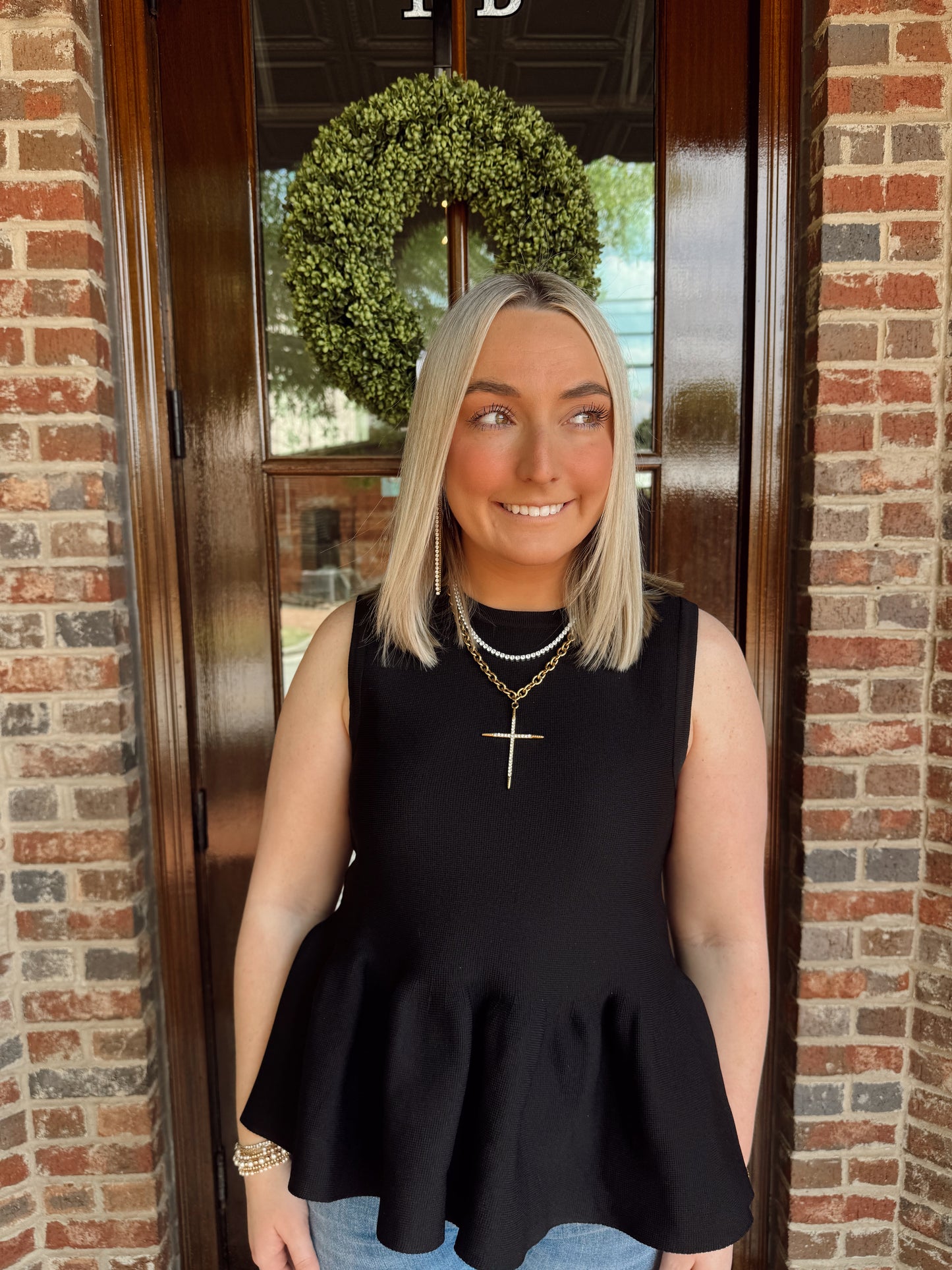 Black Peplum Top