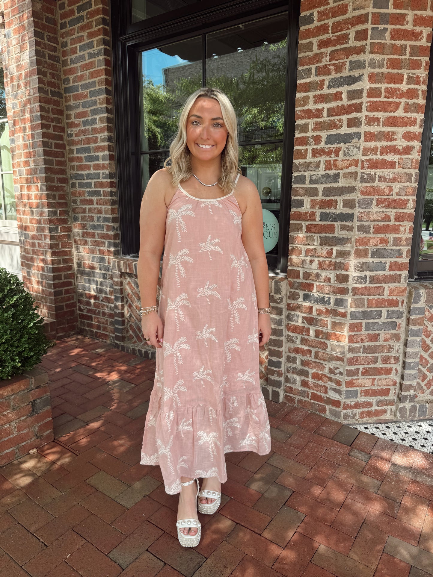 Blush Palm Paraside Dress