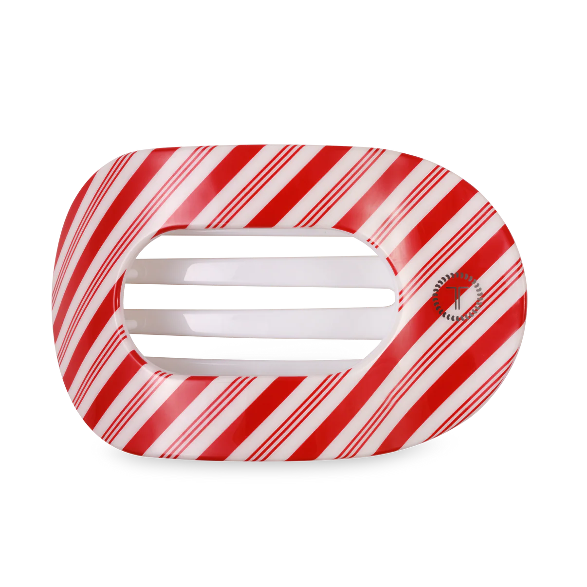 Teleties Flat Round Clip | Candy Cane Crush