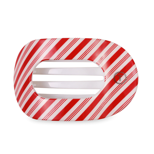Teleties Flat Round Clip | Candy Cane Crush