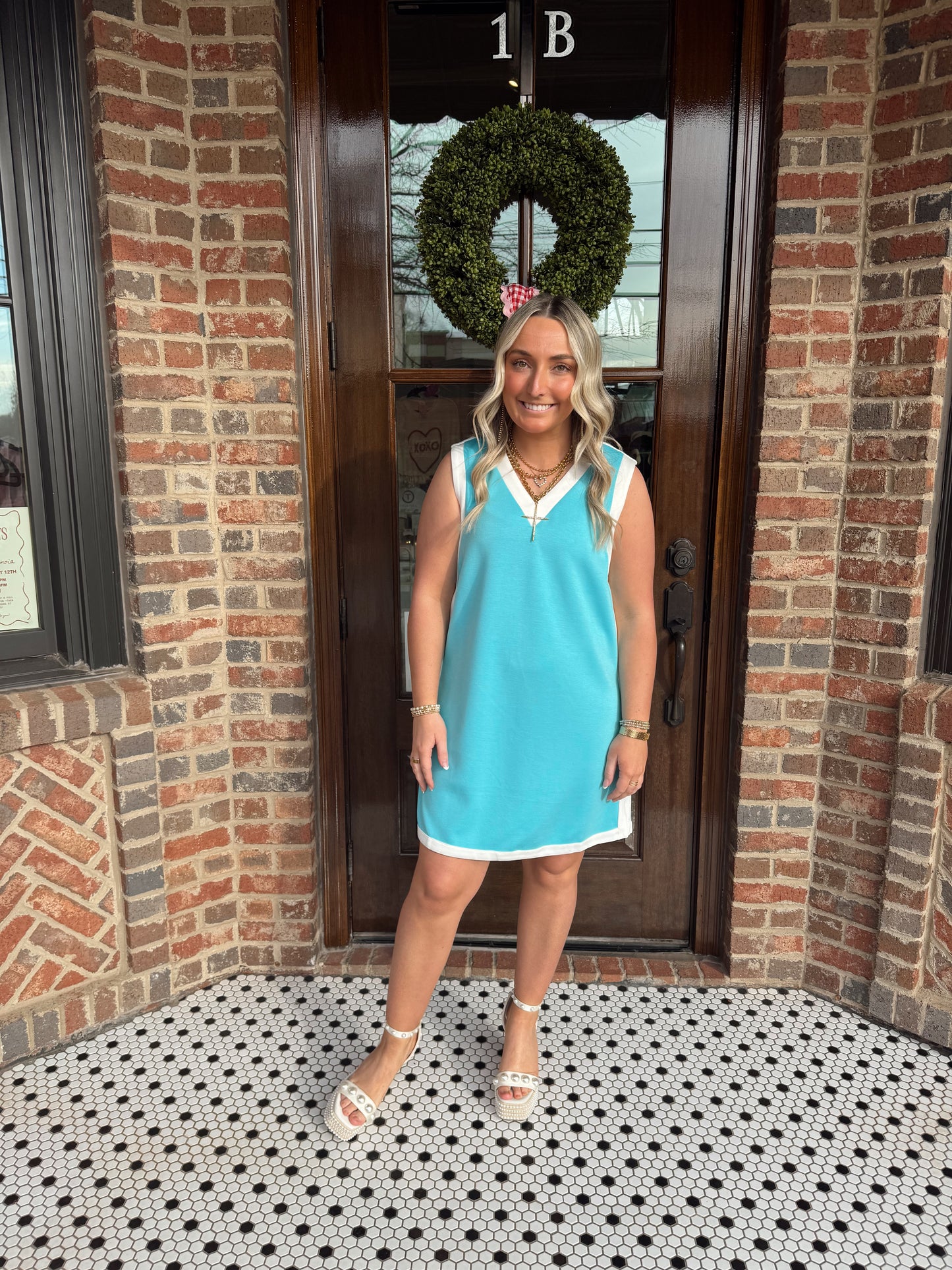 Aqua Mini Dress
