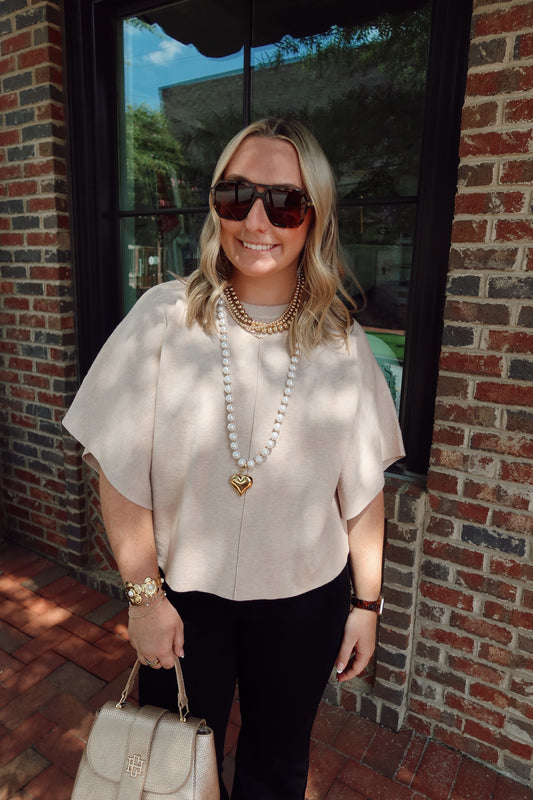 Oatmeal Knit Top