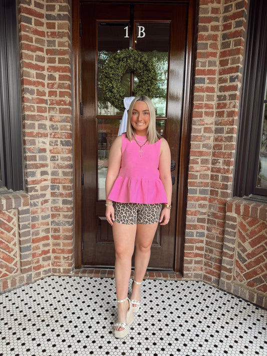 Leopard Print Super High Rise Denim Shorts