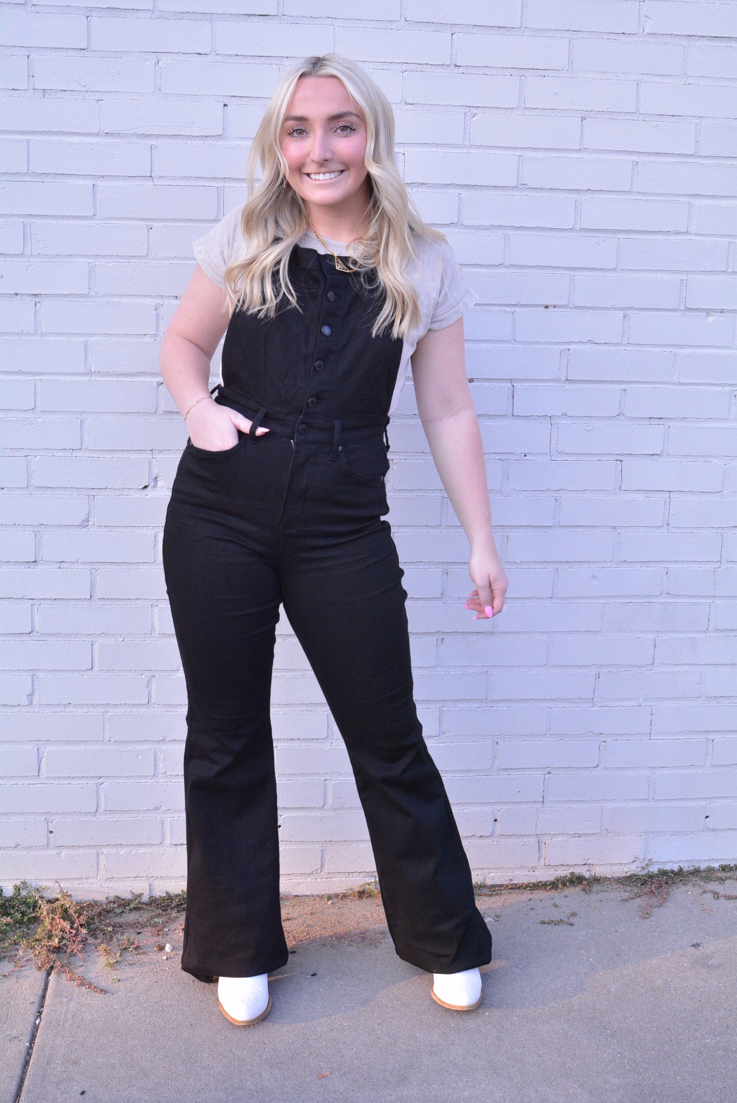 Judy Blue Tummy Control Overalls Black