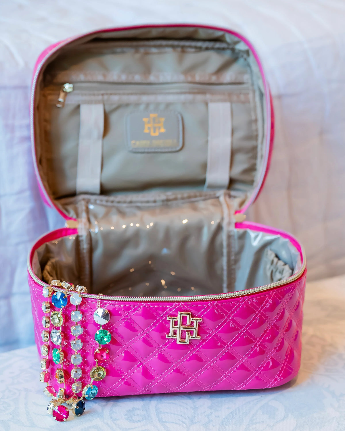Hampton Train Case | Hot Pink Patent