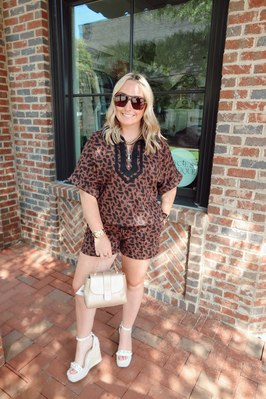 Leopard Top & Short Set