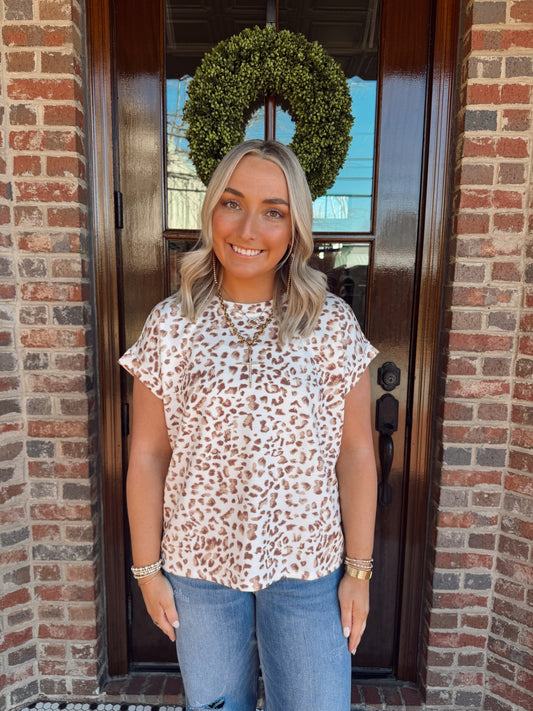 Brown Leopard Scuba Top