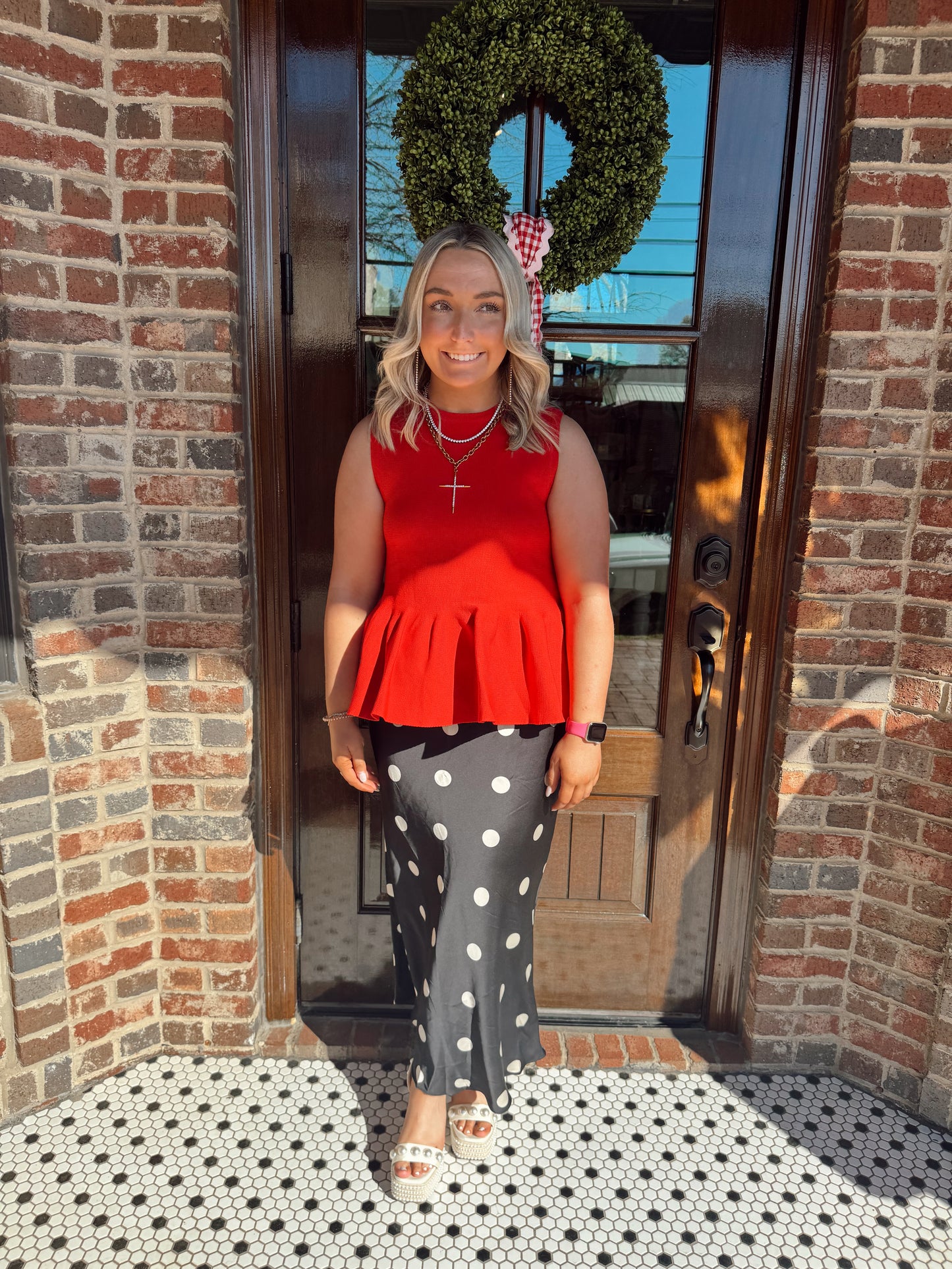 Red Peplum Top