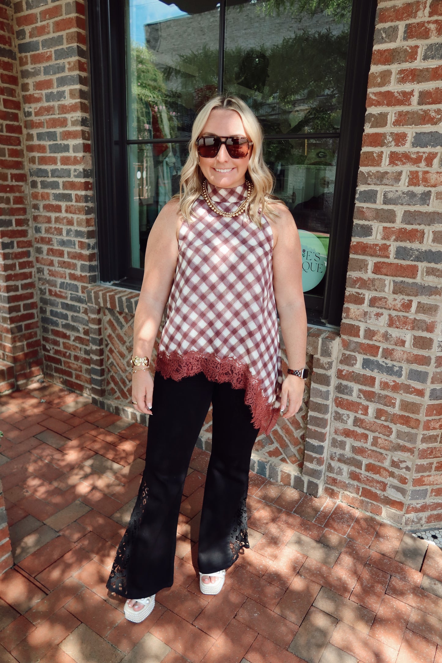 Jacqueline Lace Hem Black Mid Rise Flare Jeans