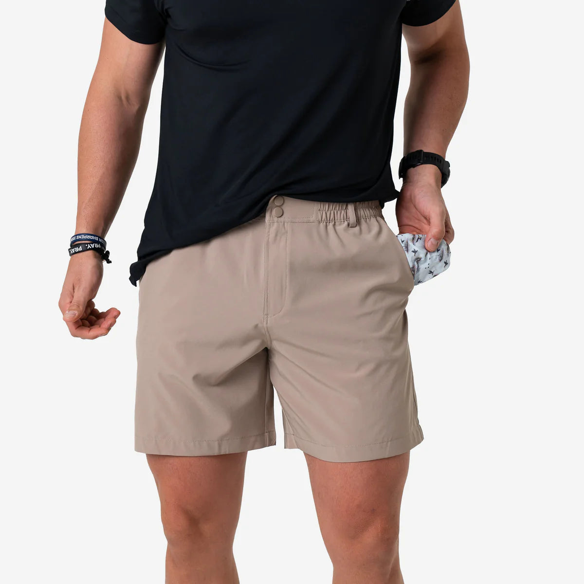 Burlebo Everyday Shorts | Cobblestone Khaki - Duck Hunt Pocket