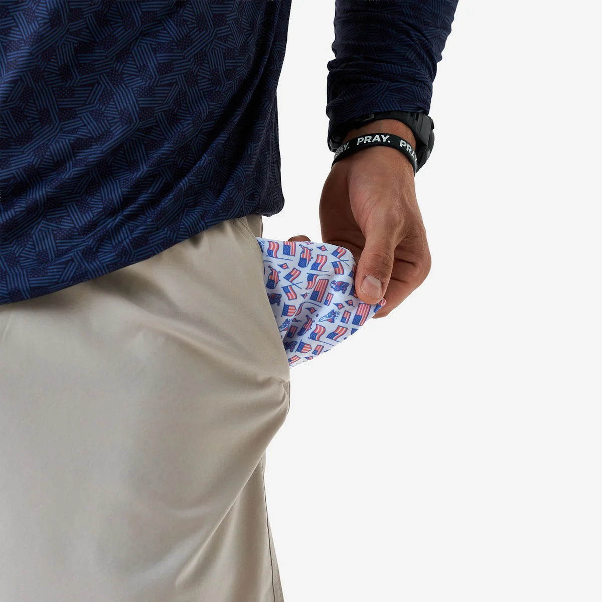 Burlebo Everyday Short | Lt. Khaki & Old Glory Pocket