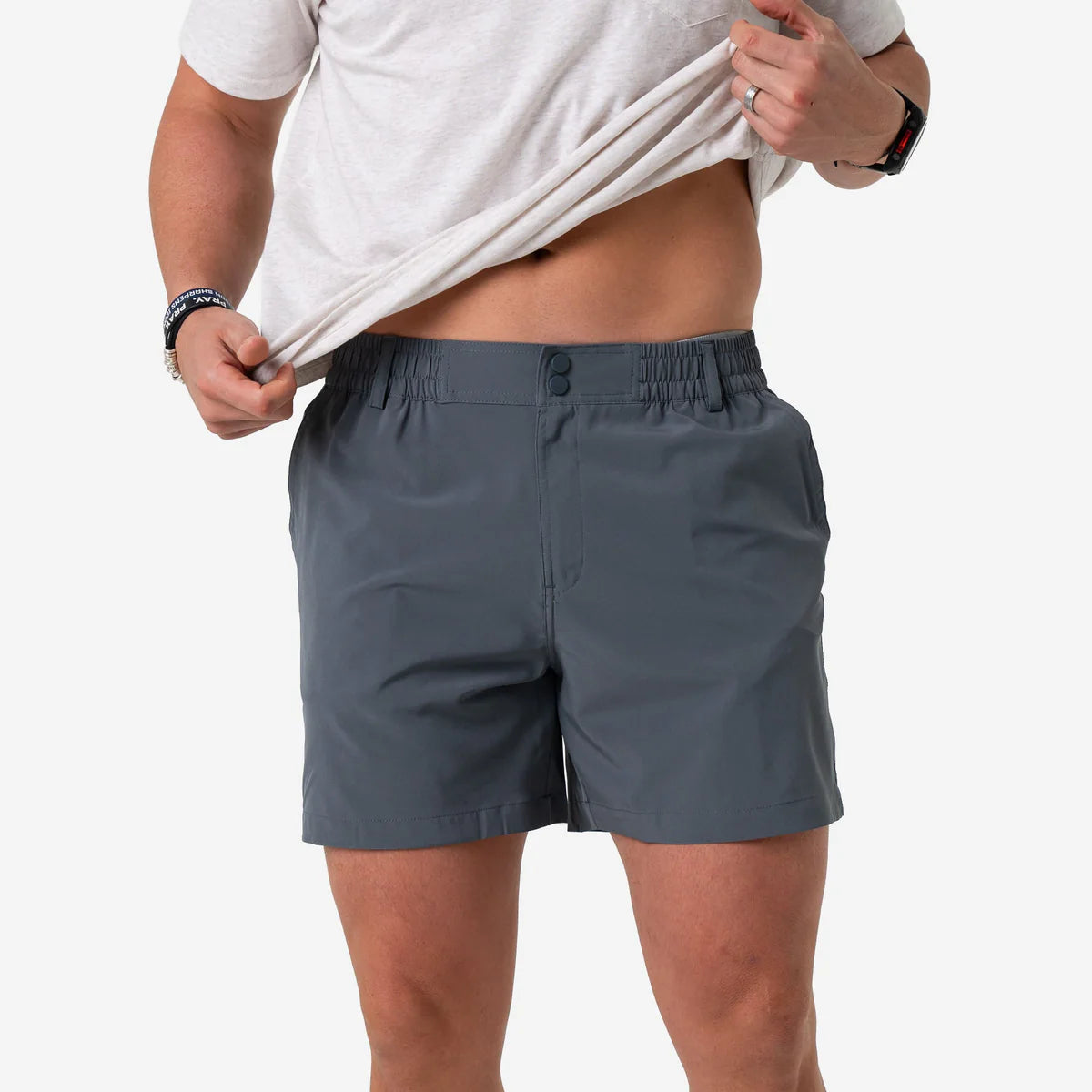Burlebo Everyday Shorts | River Rock Grey - Deer Camo Pocket