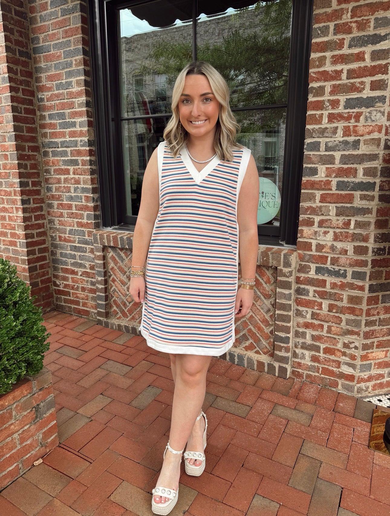 Americana Jersey Knit Mini Dress