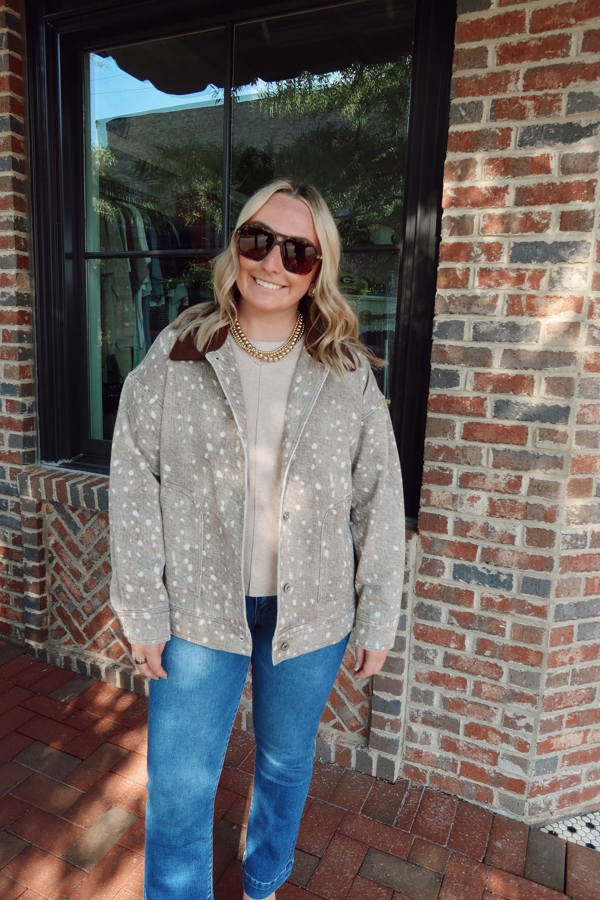 Deer Print Utility Jacket
