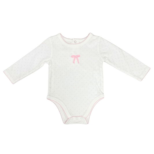 Charming Pink Bow Baby Onesie