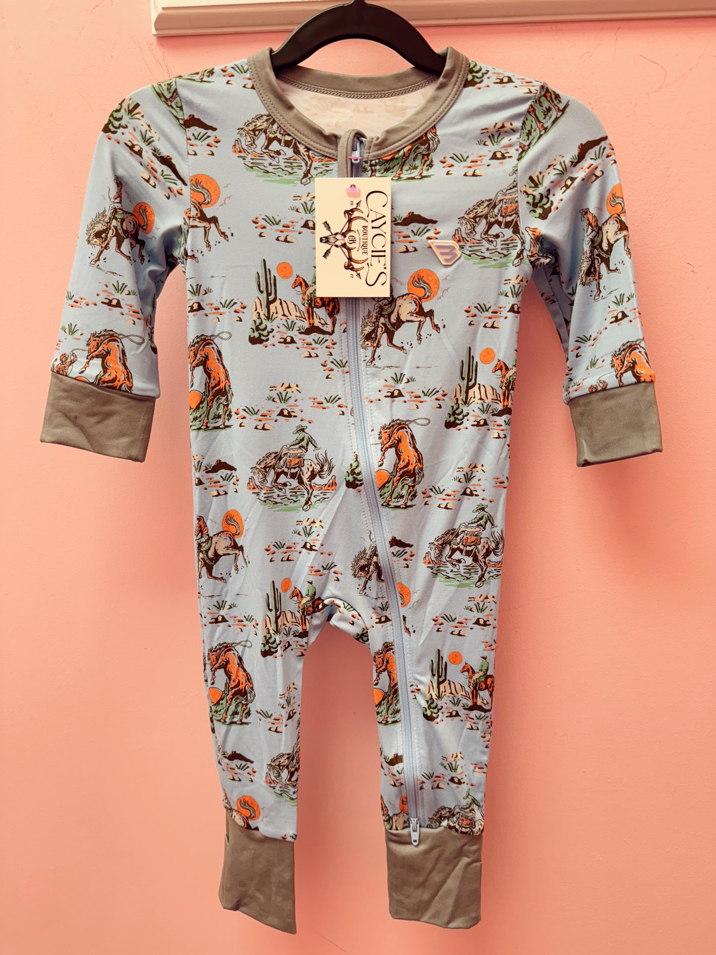 Burlebo Cowboy Up Blue Baby Zip Up