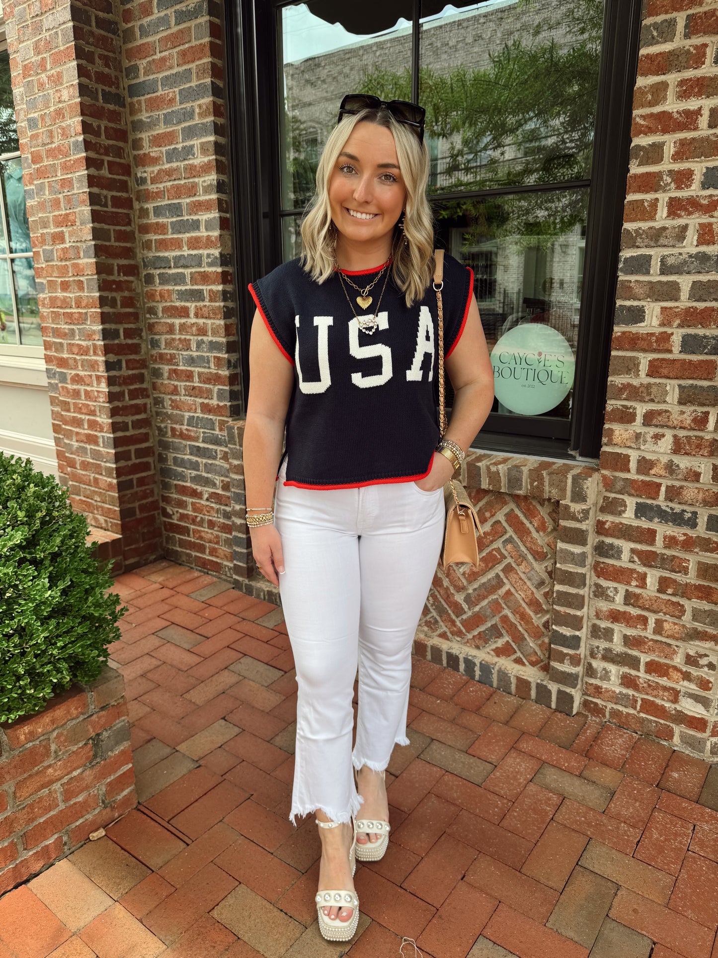Navy USA Sweater Top