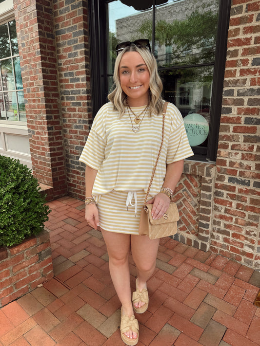 Butter Yellow Striped Set