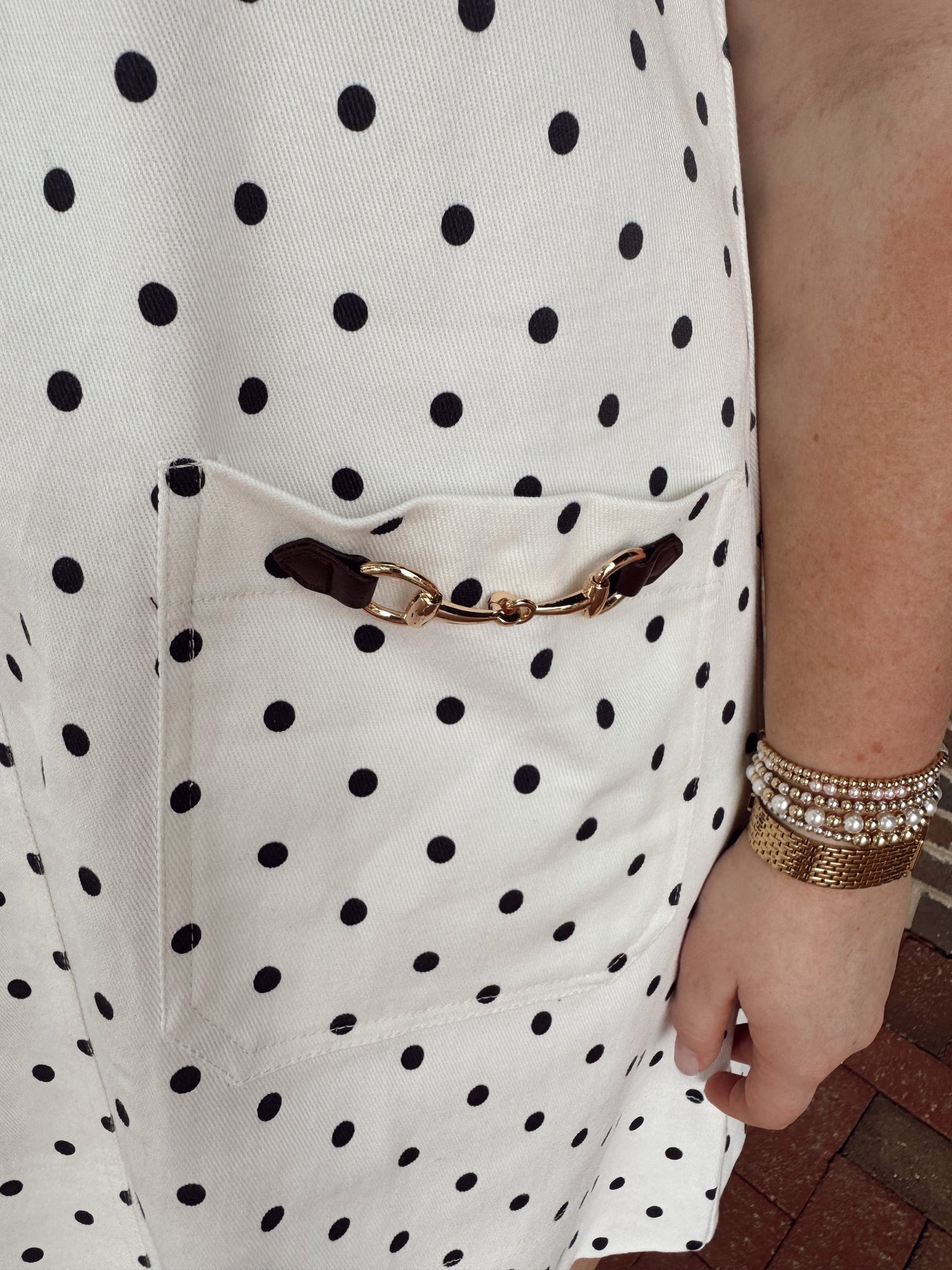 Polka Dot Horsebit Mini Dress
