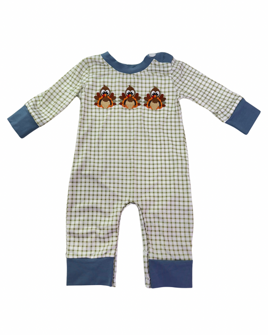 Blue Turkey Romper