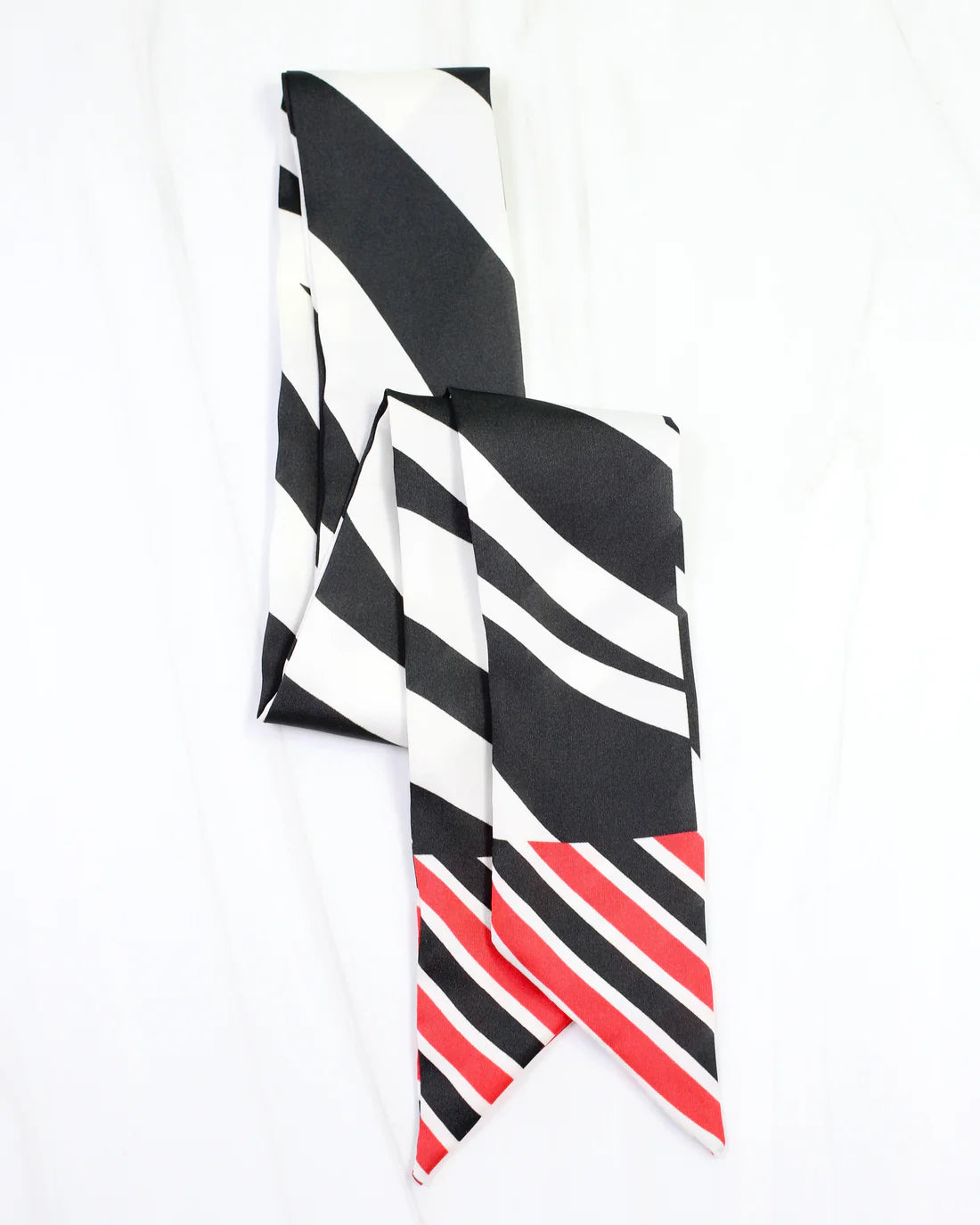 Harper Stripes Skinny Scarf | Red Black