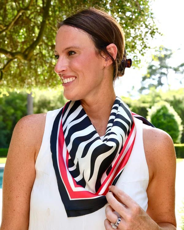 Harper Striped Scarf Medium | Red Black