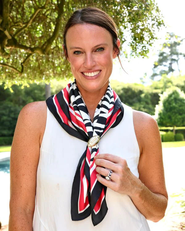 Harper Striped Scarf Medium | Red Black