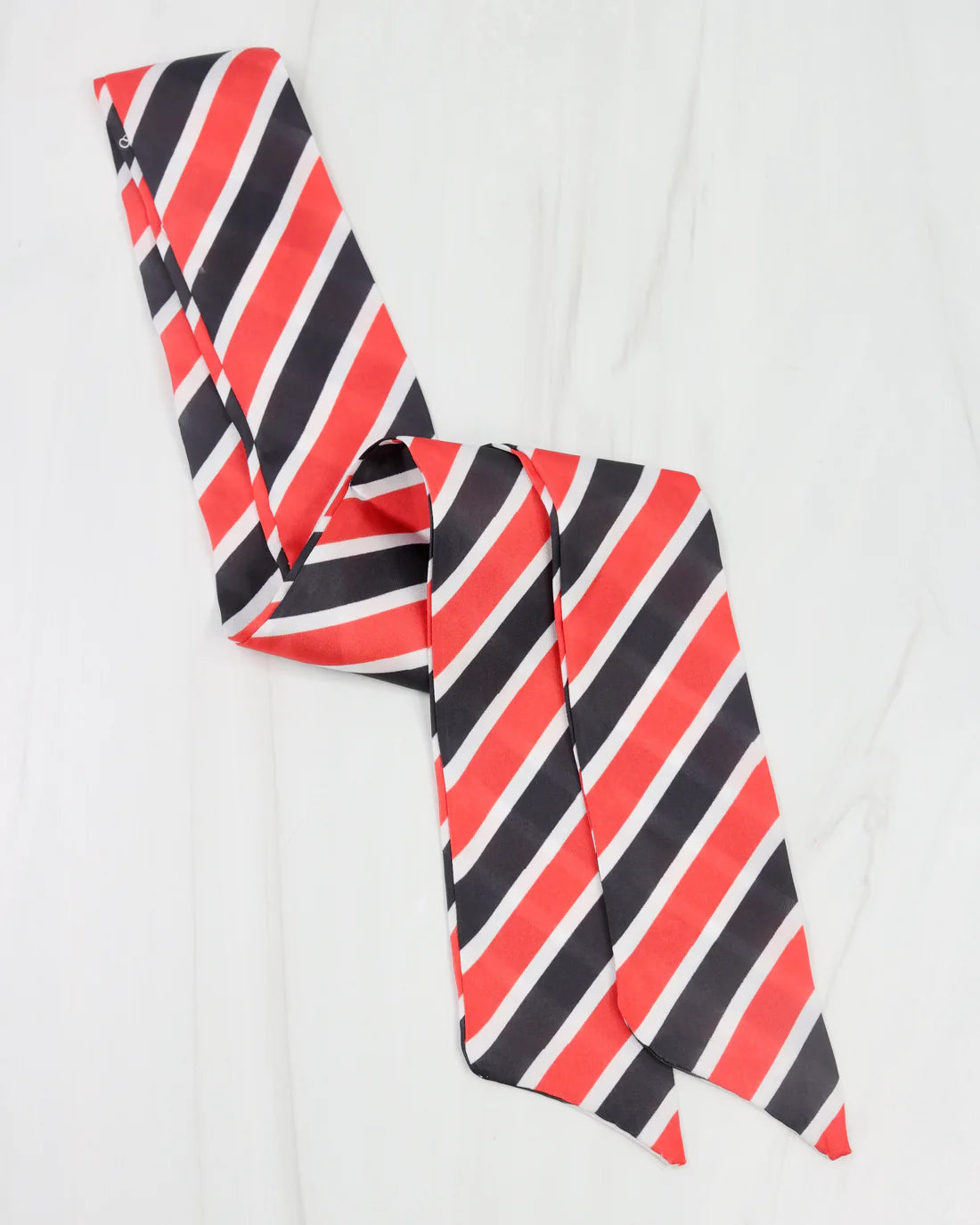 Serafina Scarf | Black Red Stripe