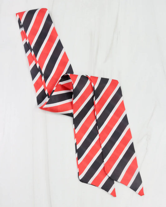 Serafina Scarf | Black Red Stripe