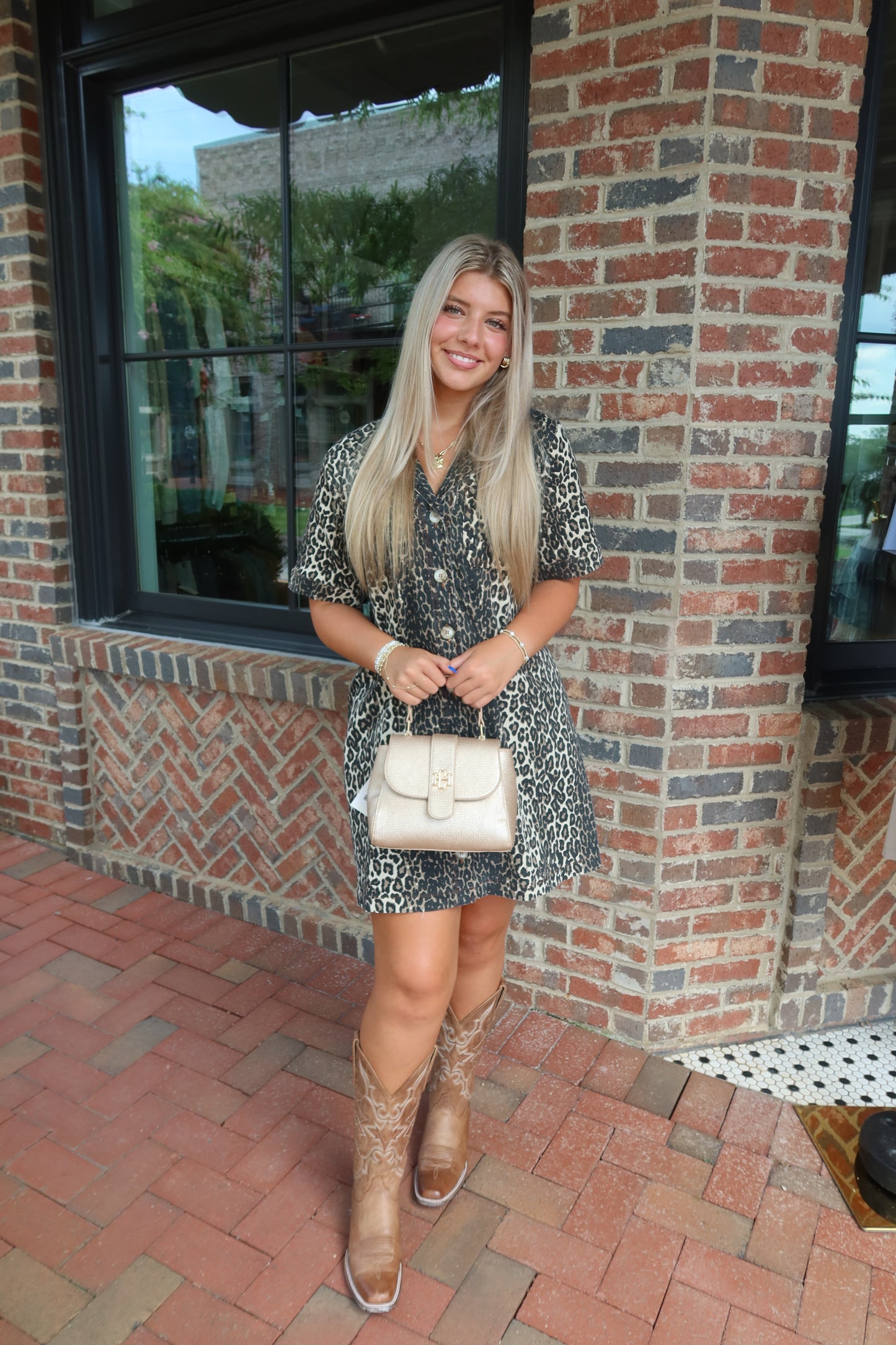 Leopard Short Sleeve Mini Dress