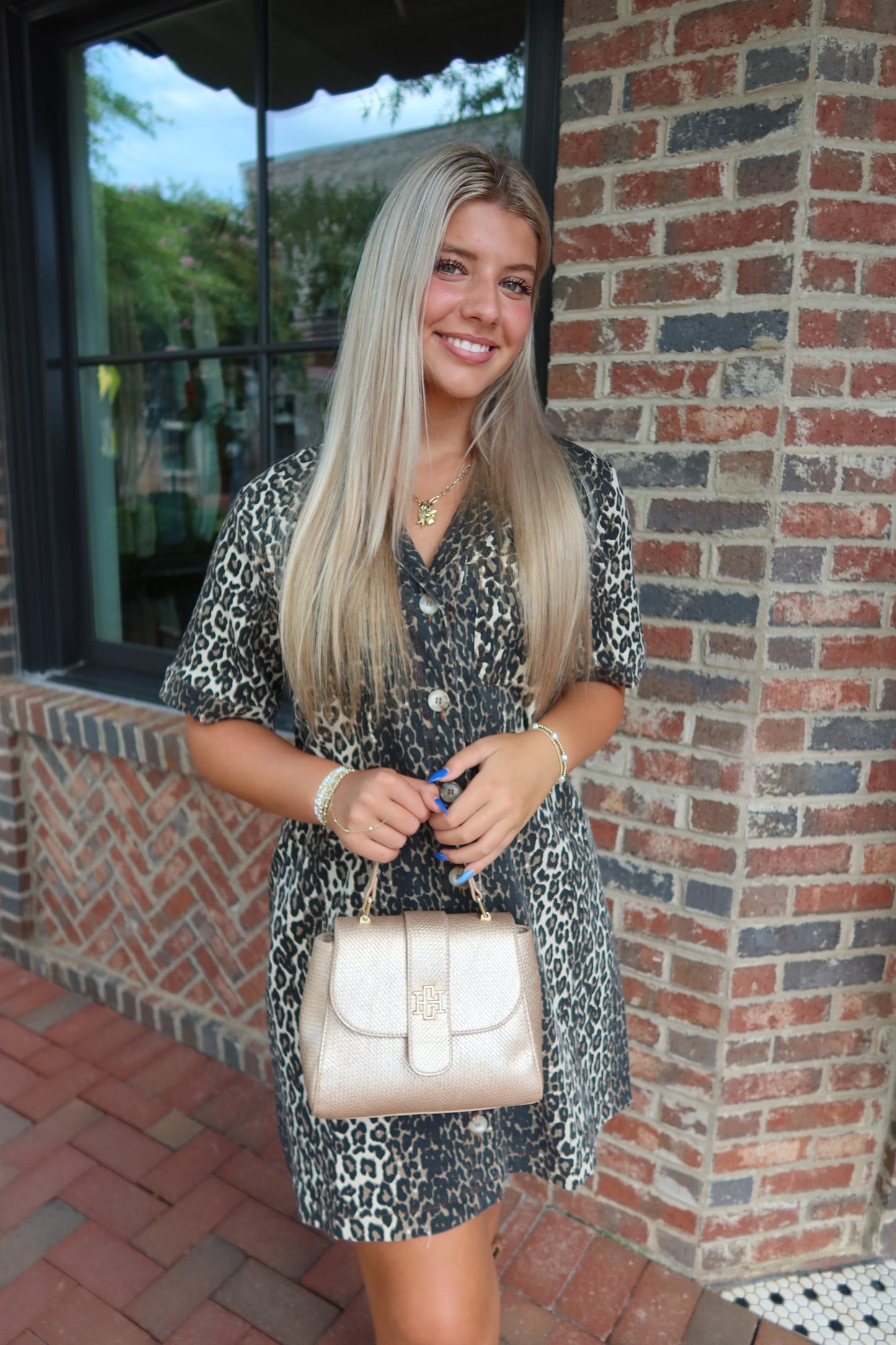 Leopard Short Sleeve Mini Dress