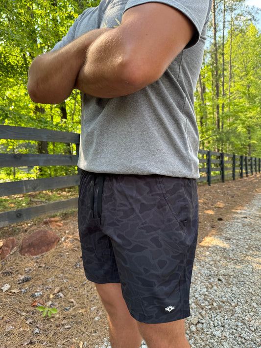 Burlebo Black Camo Athletic Shorts