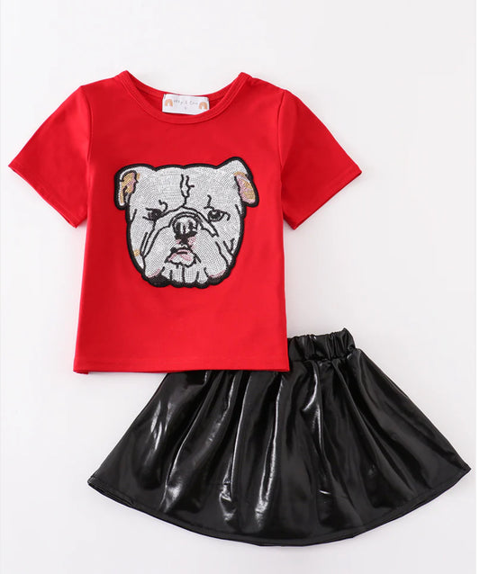 Girls UGA Sequin Skort Set