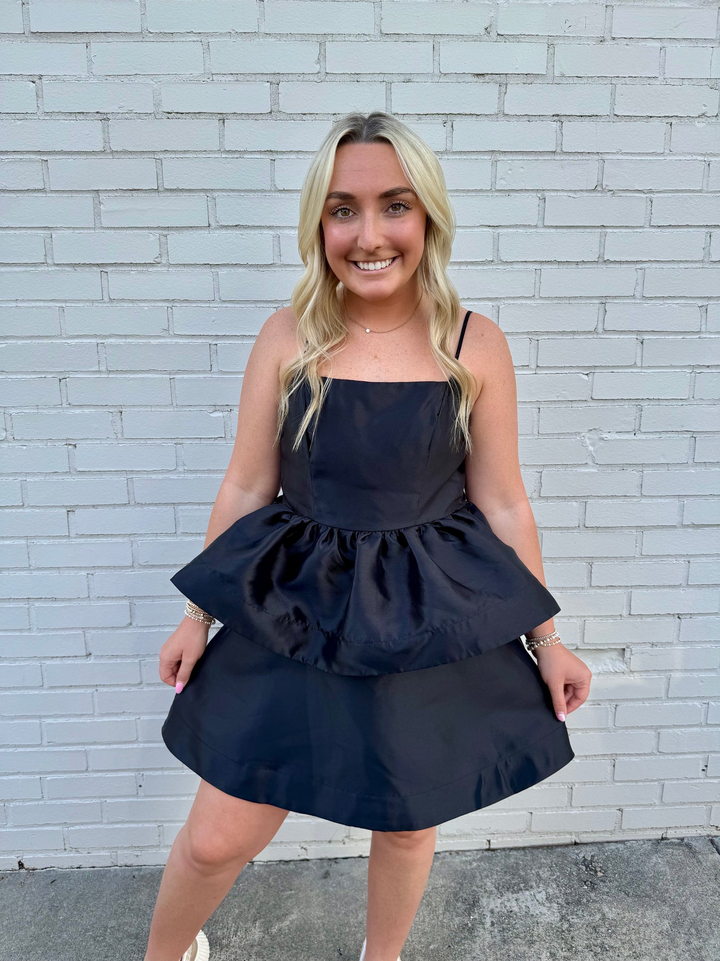 Karli Tiered Ruffle Bubble Mini Dress