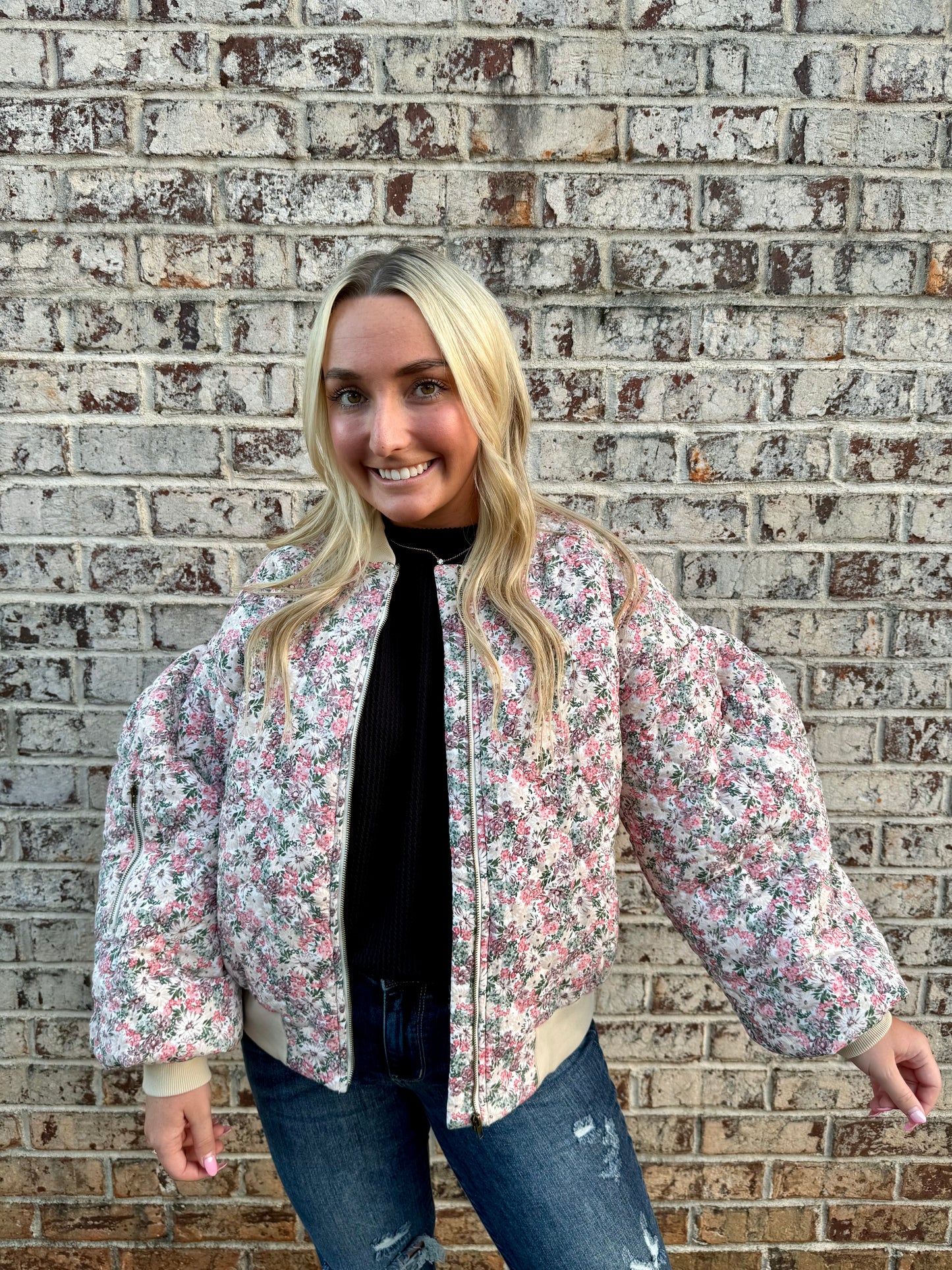 Riley Floral Zip Up Jacket