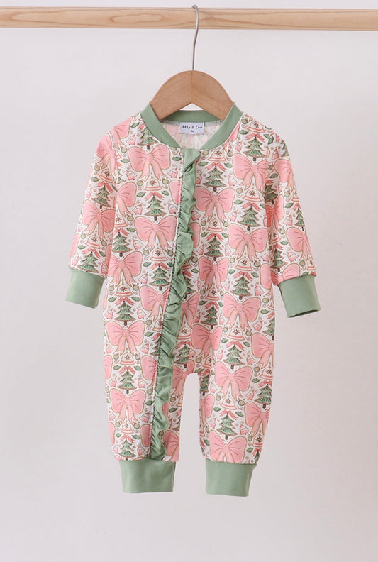 Bows & Christmas Tree's Mama's Girl Embroidery Romper