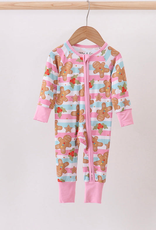 Pink Gingerbread Bamboo Romper