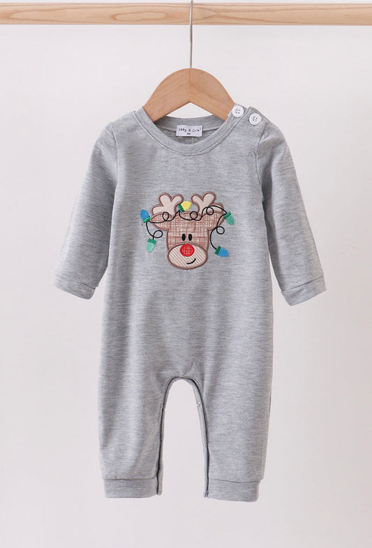 Grey Reindeer Romper
