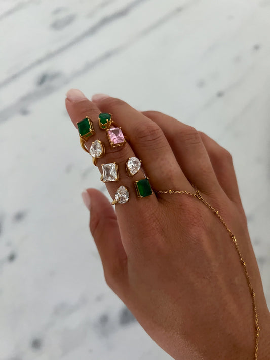 Blakely Ring - White + Pink