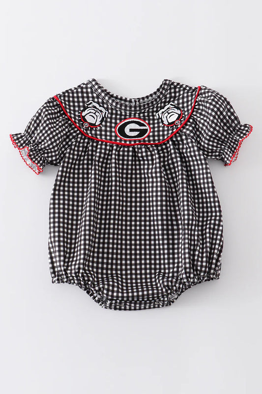 Georgia Girls Embroidered Gingham Bubble