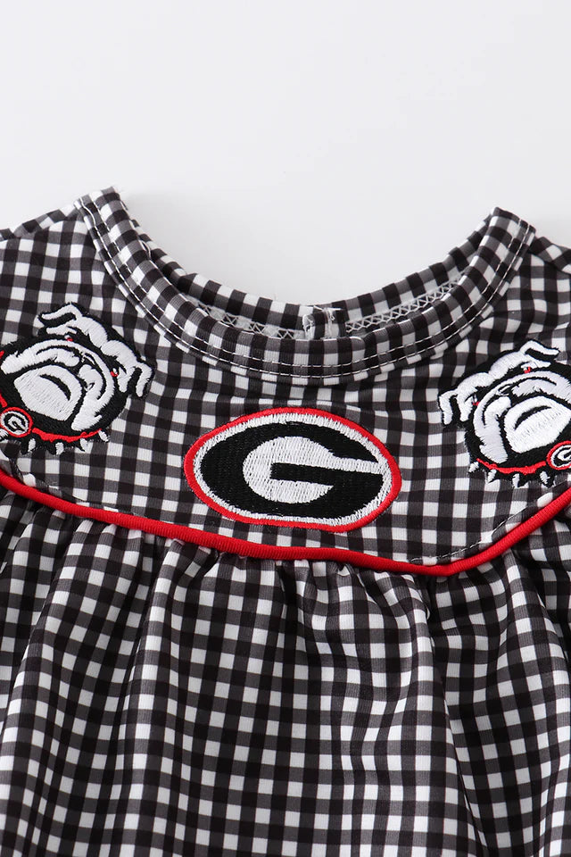 Georgia Girls Embroidered Gingham Bubble