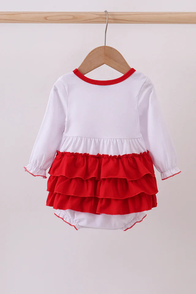 White & Red Ruffle Bow Bubble
