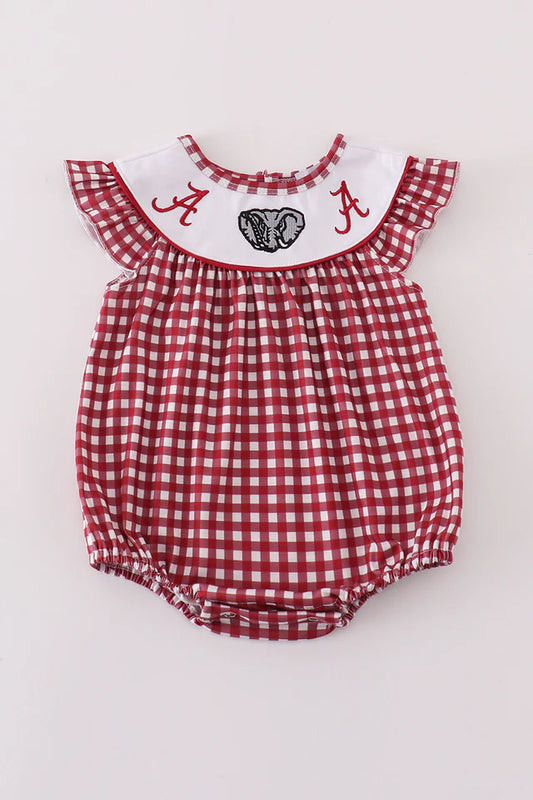 Alabama Girls Embroidered Gingham Bubble