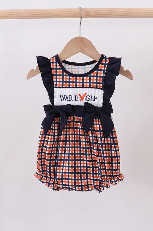 War Eagle Smocked Ruffle Bubble